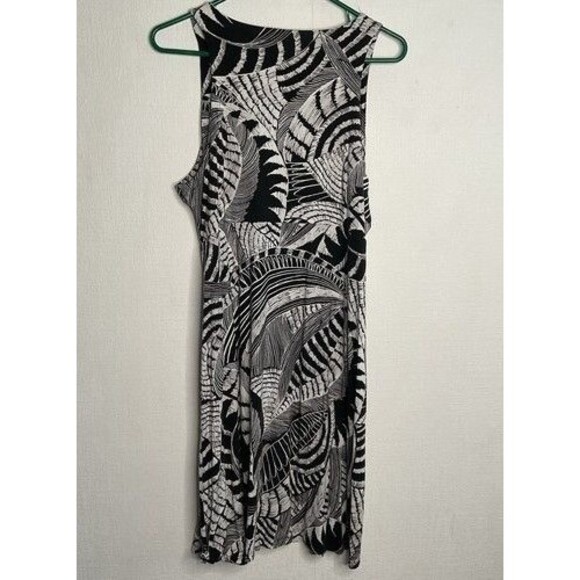 Athleta Black/White Zuma Print Santorini High Neck Sleeveless Mini Dress Size L - Picture 9 of 12